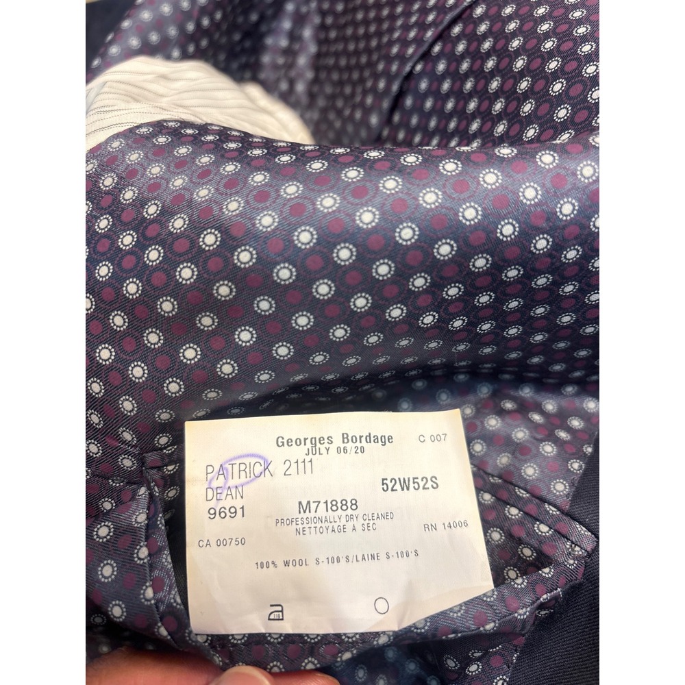 Coppley Mens Navy Blue 100% Wool 2 Button Blazer Sport Coat Size 52S M71888 - Picture 3 of 10